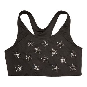 Pink Victoria's Secret Ultimate Studded Stars Black Silver Sports Bra Size M